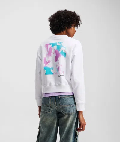 Karl Lagerfeld Floral-print Sweatshirt In White