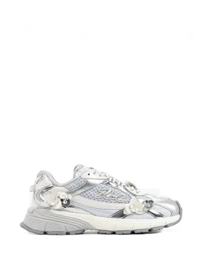 Karl Lagerfeld Floral-applique Panelled Sneakers In White