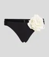 Karl Lagerfeld Flower Bikini Bottoms In Black