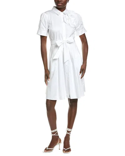 Karl Lagerfeld Flower Corsage Dress In White