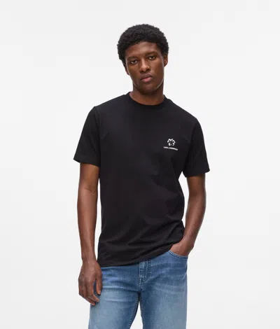 Karl Lagerfeld Flower Print T-shirt In Black