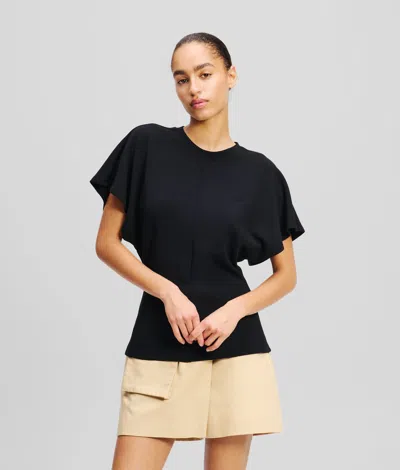 Karl Lagerfeld Fluid T-shirt In Black
