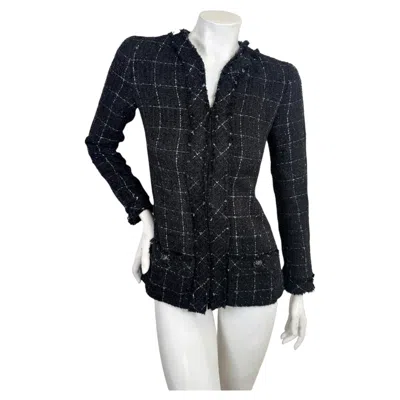 Pre-owned Karl Lagerfeld For Chanel Chanel Paris-rome Métiers D'art 2016 Black Fantasy Tweed Jacket Fr 34