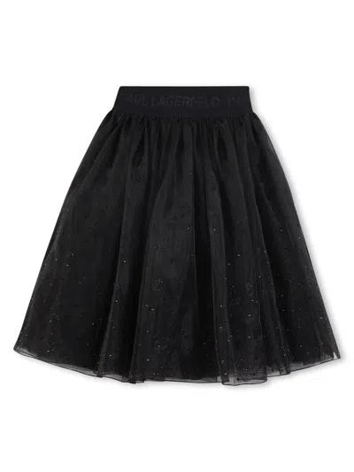 Karl Lagerfeld Chic Formal Mini Skirt For Girls In Black