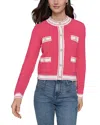 Karl Lagerfeld Four Pocket Cardigan In Teabrry/soft White