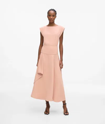 Karl Lagerfeld Frill Hem Maxi Dress In Pink
