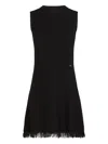 Karl Lagerfeld Fringed-hem Mini Dress In Black