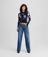 Karl Lagerfeld Fringed Mid-rise Relaxed Jeans