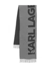 Karl Lagerfeld Fringed Scarf In Gray