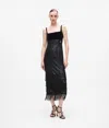 Karl Lagerfeld Fringed Sequin Dress In Black