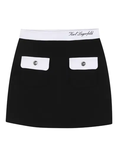 Karl Lagerfeld Kids' Front-pockets Skirt In Black