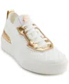 Karl Lagerfeld Paris Gabby Slip-on Knit Sneaker In Bright White,gold