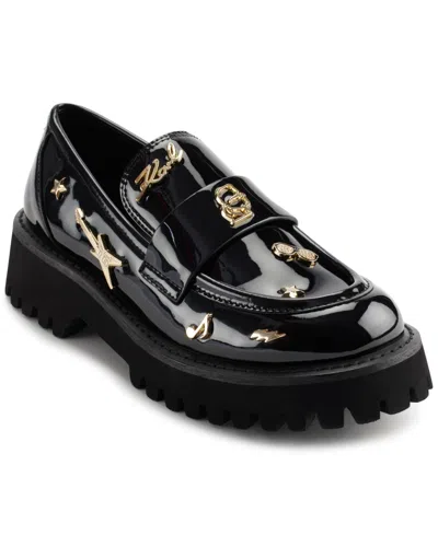 Karl Lagerfeld Gaston Rocker Almond Toe Loafers In Black