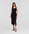 Karl Lagerfeld Gathered Transformer Dress In Black