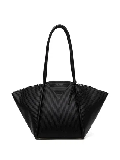 Karl Lagerfeld Geometric-design Tote Bag In Black