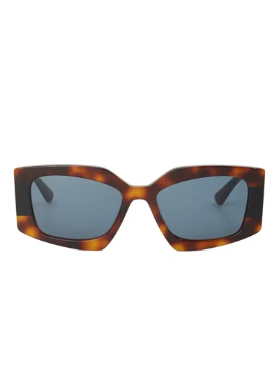 Karl Lagerfeld Geometric-frame Sunglasses In Brown