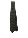 Karl Lagerfeld Geometric-pattern Silk Tie In Green