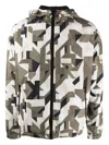 Karl Lagerfeld Geometric-print Hooded Jacket In Green