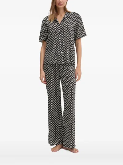 Karl Lagerfeld Geometric-print Shirt In Gray