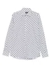 Karl Lagerfeld Monogram-print Cotton Shirt In White