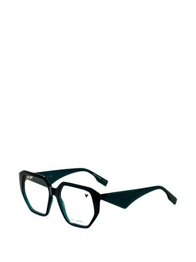 Karl Lagerfeld Geometric-frame Glasses In Orange
