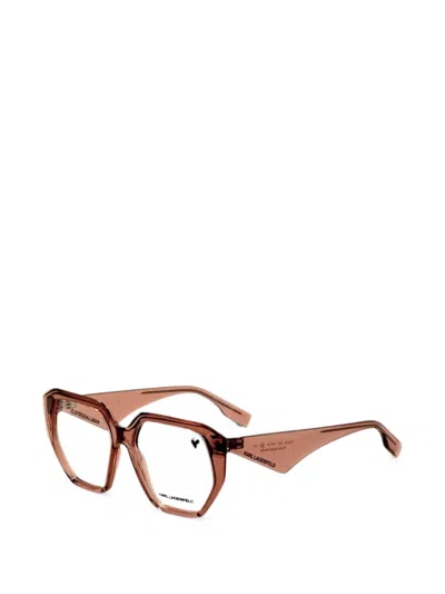 Karl Lagerfeld Geometric-frame Glasses In Brown