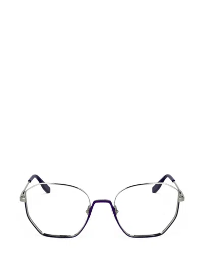 Karl Lagerfeld Geometric-frame Glasses In Blue
