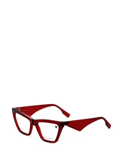 Karl Lagerfeld Geometric-frame Glasses In Brown