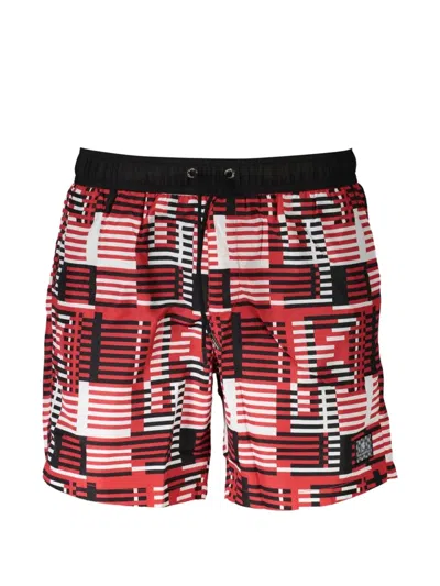 Karl Lagerfeld Geometric-print Swim Shorts In Multi