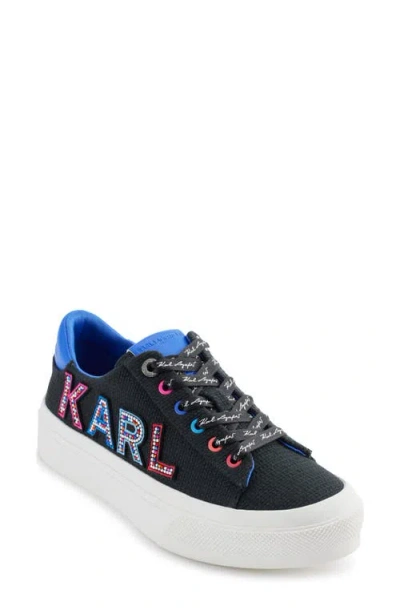 Karl Lagerfeld Gida Low Top Sneaker In Black/indigo
