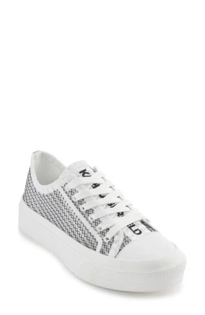 Karl Lagerfeld Giddeon Low Top Sneaker In White/black
