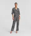 Karl Lagerfeld Giraffe-print Jumpsuit In Gray