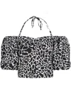 Karl Lagerfeld Giraffe-print Off-shoulder Blouse In Black