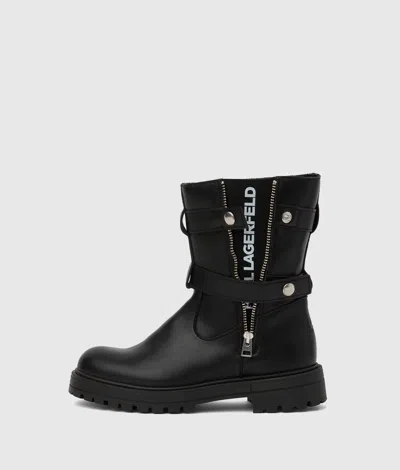 Karl Lagerfeld Girls Biker Boots In Multi