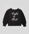 Karl Lagerfeld Girls Café De Karl Sweatshirt In Black