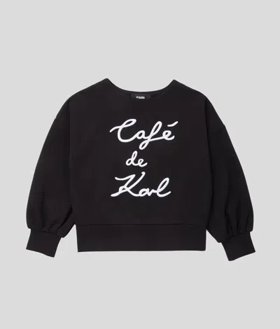 Karl Lagerfeld Girls Café De Karl Sweatshirt In Black