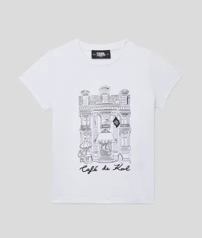 Karl Lagerfeld Girls Café De Karl T-shirt In White