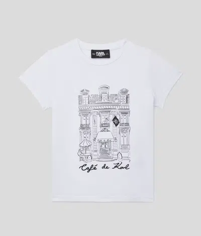 Karl Lagerfeld Girls Café De Karl T-shirt In White