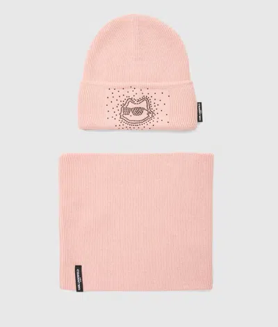 Karl Lagerfeld Girls Ikon Beanie And Snood Set
