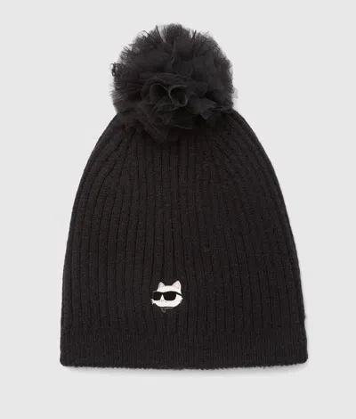 Karl Lagerfeld Girls Ikon Choupette Pom-pom Beanie