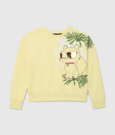 Karl Lagerfeld Girls Ikon Choupette Sweatshirt In Yellow