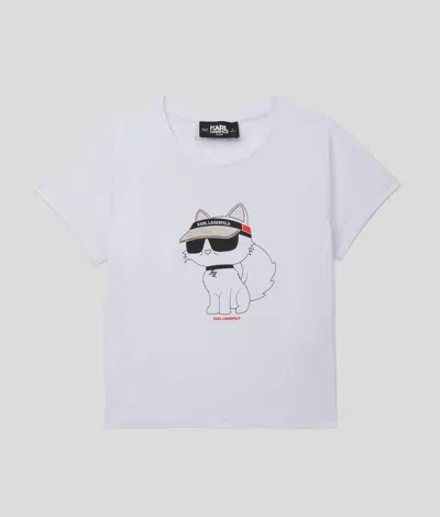 Karl Lagerfeld Girls Ikon Choupette T-shirt In White