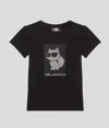 Karl Lagerfeld Girls Ikon Choupette T-shirt In Black