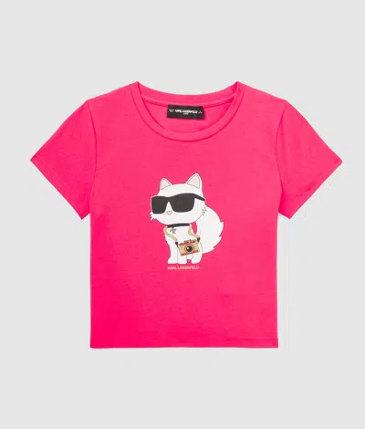Karl Lagerfeld Girls Ikon Choupette T-shirt In Red