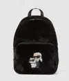 Karl Lagerfeld Girls Ikon Faux-fur Backpack In Black