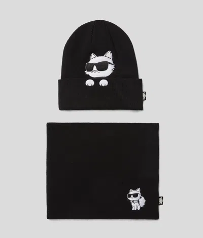 Karl Lagerfeld Girls Ikon Hat And Snood Set