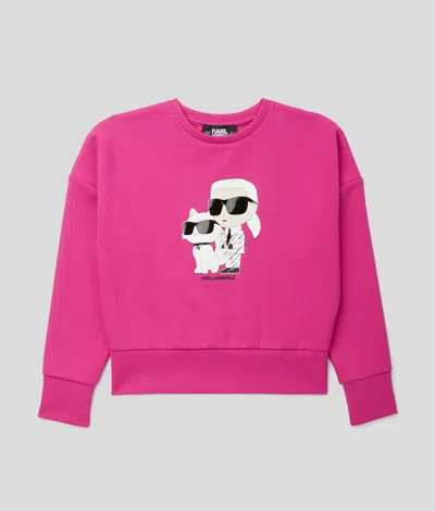 Karl Lagerfeld Girls Ikon Sweatshirt In Pink