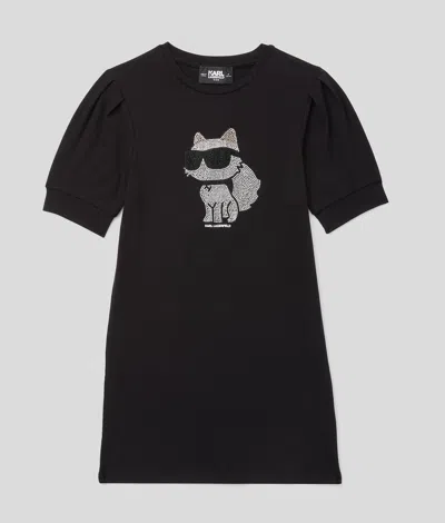 Karl Lagerfeld Girls Ikon T-shirt Dress In Black