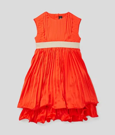 Karl Lagerfeld Girls Logo Party Dress In Red