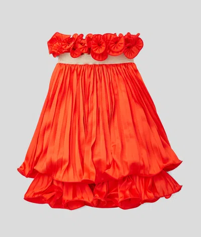 Karl Lagerfeld Girls Logo Skirt In Orange